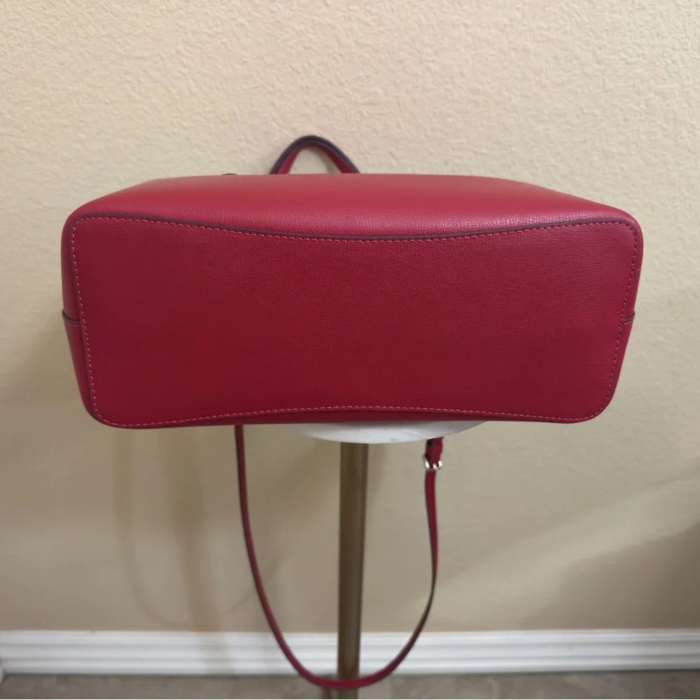 NWT Women’s KATE SPADE Harper Satchel Candied Cherry Grained leather crossbody - Picture 7 of 9